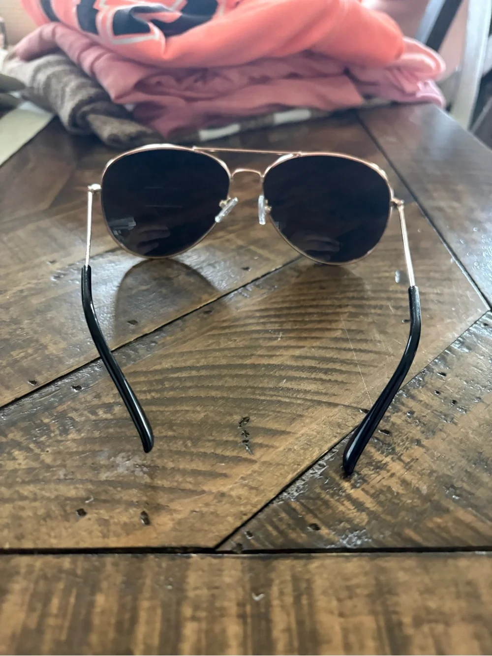 Aviator Sunglasses - Gold Frame with Dark Lenses
